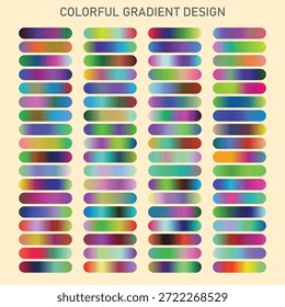This image showcases a vibrant collection of colorful gradient design elements featuring multiple rainbow color transitions ideal for creative projects and digital art