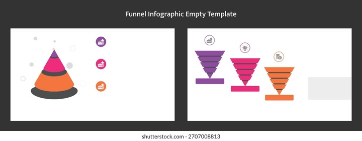 This image showcases a vibrant funnel diagram illustration for presentations, featuring layered sections and data icons, ideal for creating engaging and editable infographics.