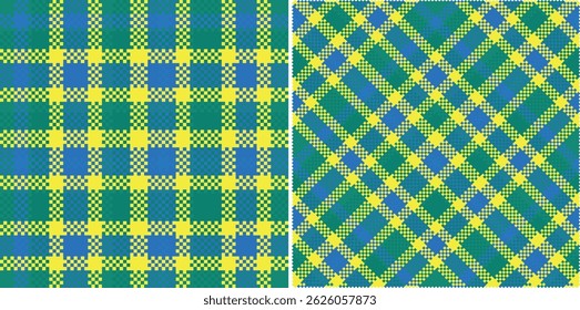 This image showcases a vibrant plaid pattern in a repeating design.