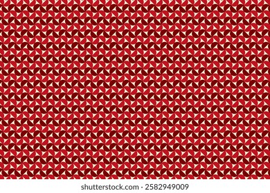 This image showcases a vibrant repeating geometric pattern of interlocking red and cream shapes.