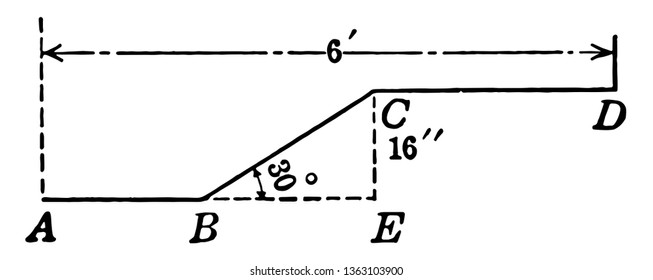 In diesem Bild, das das Dreieck von 30.60.90, Vintage-Linie Zeichnung oder Gravitation Illustration zeigt.
