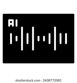 This image shows an AI-related sound wave visualization on a black background, perfect for illustrating concepts of data analysis and artificial intelligence applications.