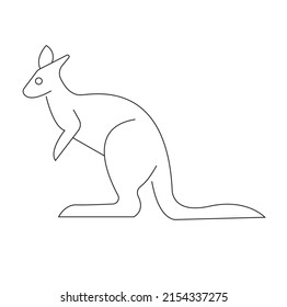 This image shows the Australian Kangaroo Traditional Doodle. Vector Line Art Design.