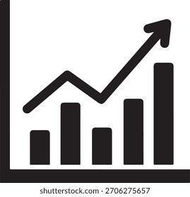 Esta Imagen muestra un gráfico de barras con una línea de tendencia ascendente, que simboliza el crecimiento, el progreso y el éxito en los negocios, las finanzas o el análisis de mercado. Es una representación visual.