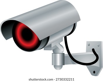 This image shows a bullet-style CCTV security camera used for surveillance and monitoring. Such cameras are commonly installed in homes, offices, and public spaces to enhance security and deter intruders. The design may represent a real or dummy camera, often featuring a red indicator light, and modern versions support wired, Wi-Fi, or 4G connectivity for remote viewing and recording.
