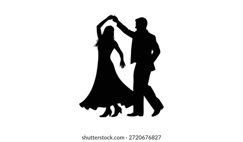 Dieses Bild zeigt ein Paar tanzen, präsentiert in einer schönen und unverwechselbaren Silhouette Stil.