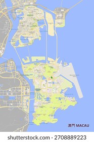 This image shows a detailed map of Macau.
