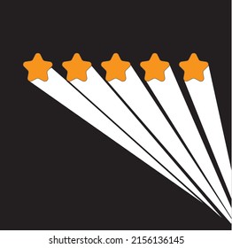 This image shows a five-star star with a beam of light behind
