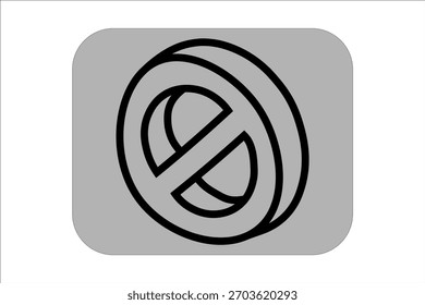 Esta Imagen muestra una ilustración isométrica de un símbolo de prohibición o "sin entrada". Está diseñado como un círculo 3D con una diagonal que lo atraviesa, dándole un aspecto atrevido y moderno.
