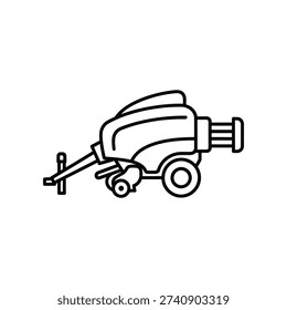 This image shows a minimalist line drawing of a small, portable lawn mower. The mower has a single large wheel at the front, two smaller wheels at the back, and a handlebar for steering. The design appears to be a self-propelled or push-type mower, suitable for small to medium-sized lawns.