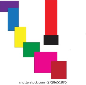 Esta Imagen muestra un diseño de logotipo moderno y abstracto compuesto por múltiples Formas geométricas de colores