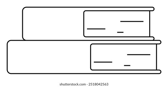 This image shows an outline of two stacked books. Ideal for education, libraries, reading, literature, and studying themes.