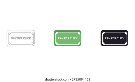 Esta imagem mostra anúncio de pagamento por clique exibido em três cores diferentes no fundo branco.