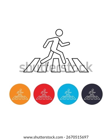 This image shows a pedestrian crossing symbol, isolated on a white background. It represents safety, caution, and the designated area for people to cross the road.