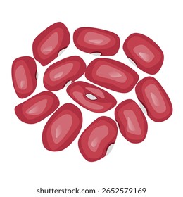 Esta imagem mostra uma pilha de feijões vermelhos vibrantes, característicos da sua forma e cor castanho-avermelhada, muitas vezes utilizados em vários pratos culinários. São uma rica fonte de proteína e fibra.