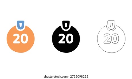 Esta Imagen muestra la representación del seguimiento de calorías con tres íconos de colores y texto. Los íconos son naranja, negro y blanco, cada uno con el número 20, representando calorías o KCAL. El texto a continuación explica que representa la ingesta de energía y el seguimiento de calorías, que es esencial para mantener un estilo de vida saludable.