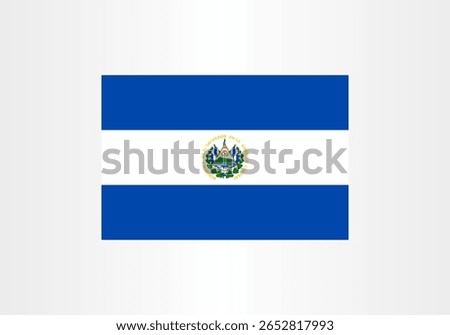 This image shows a simple illustration of the flag of El Salvador. The flag consists of two blue horizontal stripes and a white stripe in the middle, featuring the country's emblem.