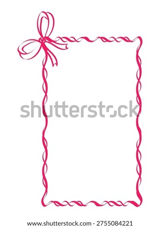 This image shows a stylishly wrapped gift using a pink, textured paper with a scalloped edge design. The top of the gift is tied with a matching pink ribbon in a classic bow, giving it a charming and festive appearance suitable for special occasions or presents.