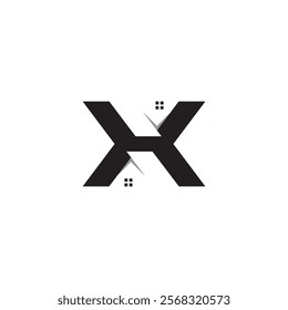 This image shows a stylized black letter "X" with small square elements and sharp angles, creating a modern and dynamic design