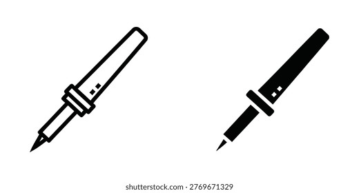 This image shows two writing instruments side by side. On the left, there is a mechanical pencil with a transparent body, allowing the lead to be seen, and a metal clip at the top. On the right, there is a ballpoint pen with a solid, elongated barrel and a similar clip design. Both instruments have a pointed tip for writing and a cap mechanism at the base.