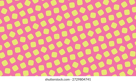 Esta imagem mostra um padrão contínuo vibrante de pequenos quadrados em tons alternados de rosa-quente e amarelo-limão, formando uma grade de xadrez em negrito em um layout de azulejos repetidos para um design geométrico retro lúdico.