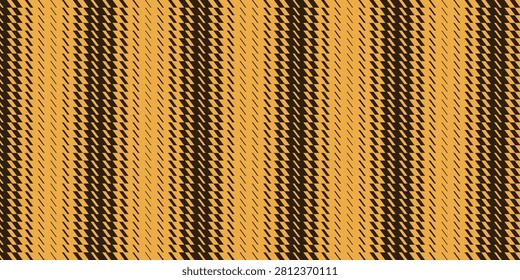 This image shows a wavy staggered halftone pattern composed of uniform lines in shades of brown and gold. It is
