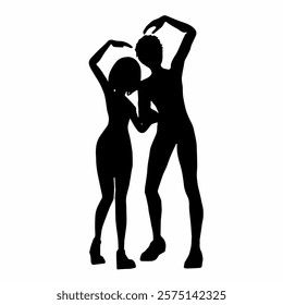 This image is silhouette of people in romantic pose 