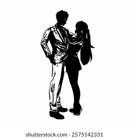 This image is silhouette of people in romantic pose 