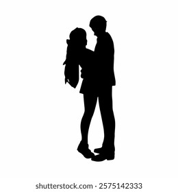 This image is silhouette of people in romantic pose 