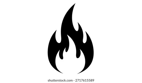 Dieses Bild ist eine einfache schwarz-weiße Flammengrafik. Es könnte dazu verwendet werden, Leidenschaft, Energie, Wärme oder Gefahr darzustellen. Die Flamme ist in einem Vektorformat dargestellt, sodass sie leicht skalierbar und bedienbar ist