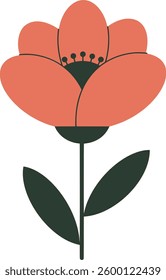 This image is a simple and minimalist-style illustration of a flower