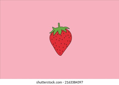 this image is an strawberry vector that can be used as a symbol, background, and education for kids