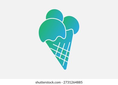 Esta imagem é um gráfico estilizado de um grande cone de sorvete com múltiplas colheres.