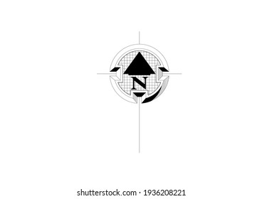 This image is a symbol of a direction vector illustration for example the direction of North, West, South, East and others