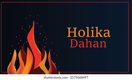 This image symbolizes the ritual of Holika Dahan, a significant part of the Holi festival. The flames represent the victory of good over evil, as the bonfire burns away negativity and brings hope and 