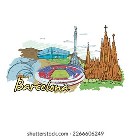 this is image vector file of Barcelona city 