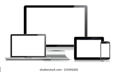 This image is a vector file representing a vector electronic media devices. / Vector Electronic Media Devices / Vector Electronic Media Devices