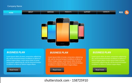 This image is a vector file representing a design template. /Website template design / Design Template /Web design elements 