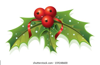 This image is a vector file representing a Holly Christmas Plant. / Holly Christmas / Holly Christmas