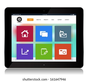 This image is a vector file representing a internet website tablet. / Tablet Internet Website / Tablet Internet Website