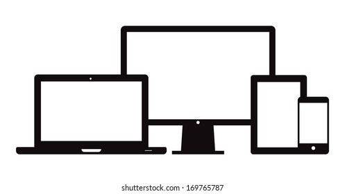 This Image Is A Vector File Representing A Set Of Electronic Devices. Smart Phone Tablet Laptop Desktop. / Smart Phone Tablet Laptop Desktop / Smart Phone Tablet Laptop Desktop