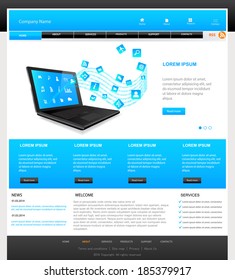 This image is a vector file representing a design template. /Website template design / Design Template /Web Design Website Vector Elements. Responsive web design concept