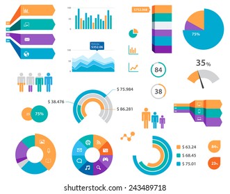 This image is a vector file representing a set of  Vector Infographics Chart Labels And Icons./Vector Infographics Chart Labels And Icons/Vector Infographics Chart Labels And Icons