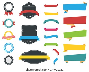 This image is a vector file representing Labels, Banners and Stickers collection set./Labels, Banners, Ribbons and Stickers Vectors/Labels, Banners, Ribbons and Stickers Vectors