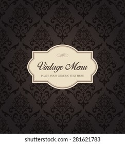 This image is a vector file representing a Seamless Damask Pattern Background Menu./Seamless Damask Pattern Background Menu Vector/Seamless Damask Pattern Background Menu Vector