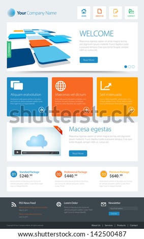 This image is a vector file representing a website template. / Metro Website Template / Metro Website Template