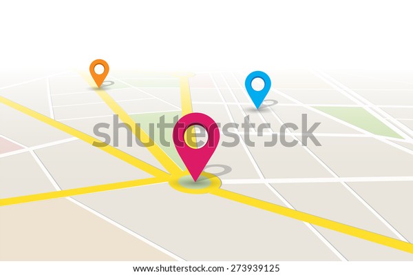 This image is a vector file representing a map\
location app Vector Design Illustration./Vector Map Location\
App/Vector Map Location\
App