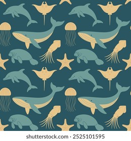 This image is a vector flat art seamless pattern.