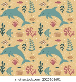 This image is a vector flat art seamless pattern.