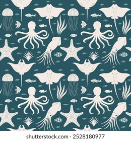 This image is a vector flat art seamless pattern.